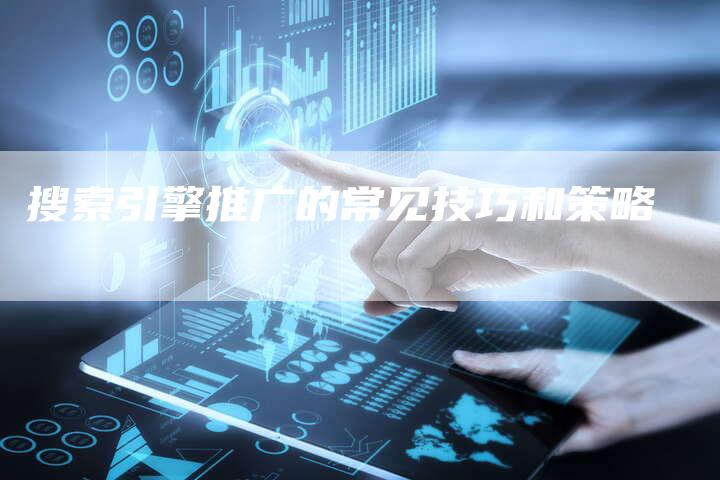 搜索引擎推广的常见技巧和策略