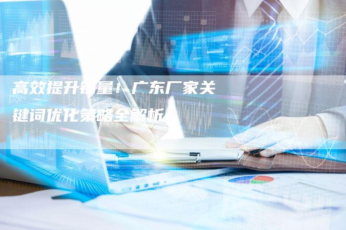 高效提升销量！广东厂家关键词优化策略全解析