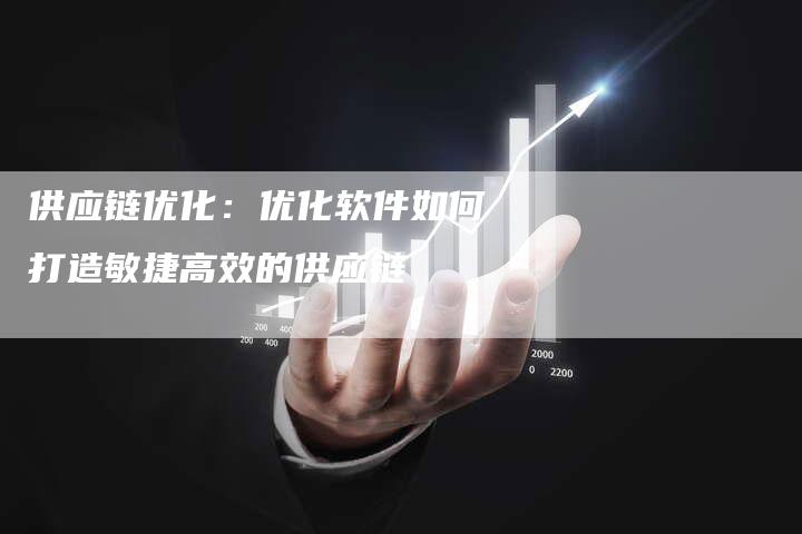 供应链优化：优化软件如何打造敏捷高效的供应链