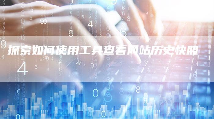探索如何使用工具查看网站历史快照